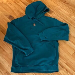 Nike Hoodie Mens Medium Teal Green Pullover Sweatshirt  Logo Kangaroo Pocket